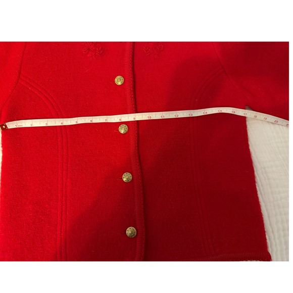 Vintage Pendleton Boiled Red Wool Jacket Petite Small Embroidery Ornate Buttons - Picture 11 of 12